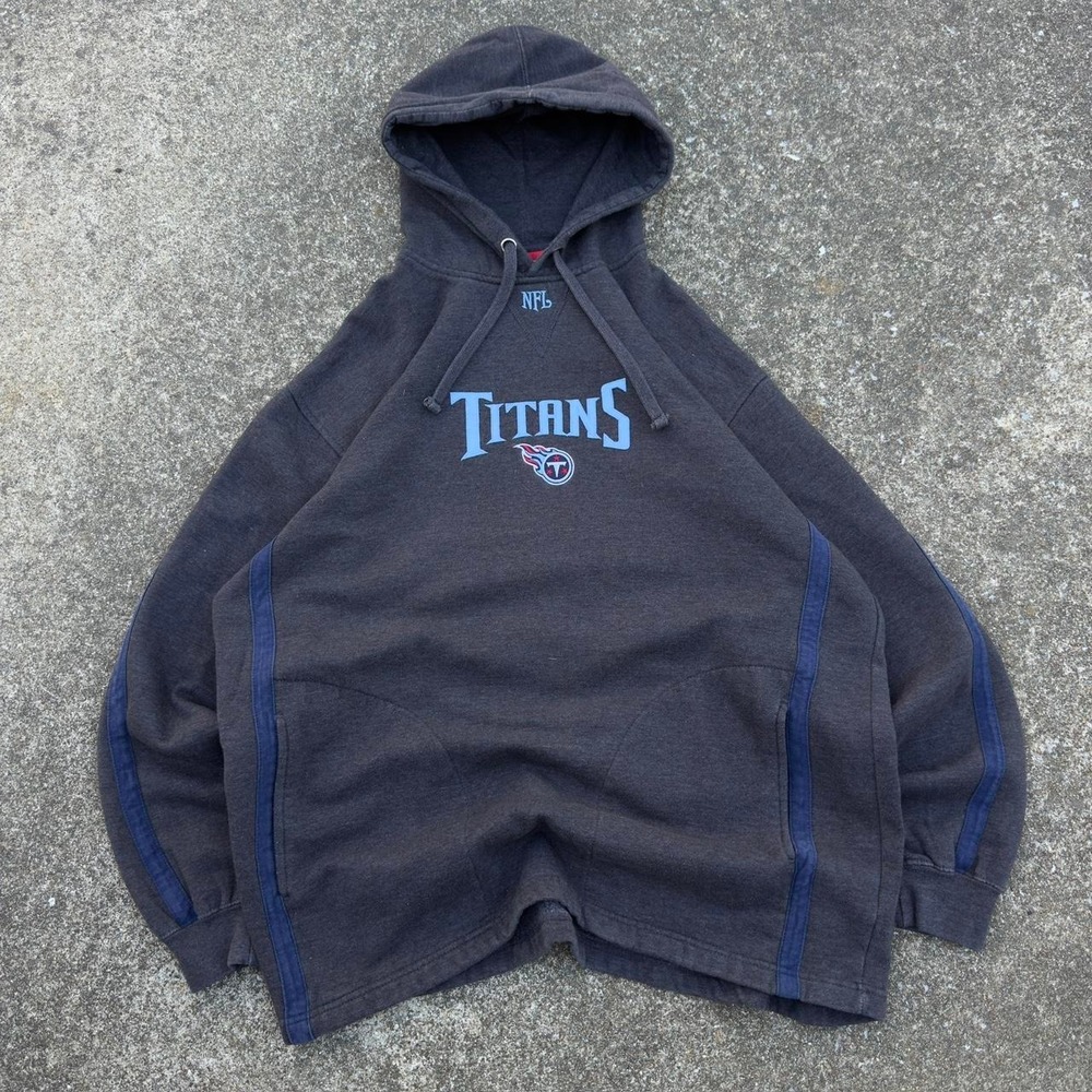 Vintage Y2K Tennessee Titans NFL Hoodie Gray Spell Out Football Mens XL f6